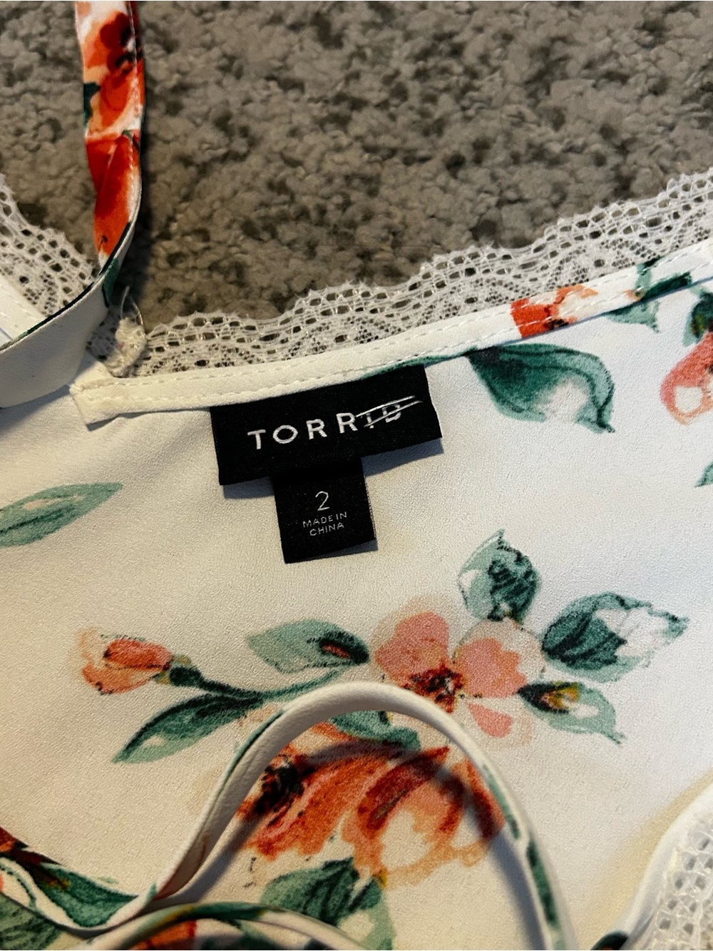 Torrid White & Orange Floral Georgette Lace Cami Size 2X - Picture 7 of 10